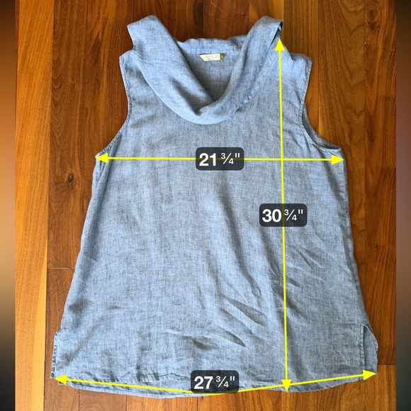 Chalet Linen Tunic Blouse sz Large - Picture 8 of 9